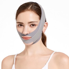 V Line Double Chin Reducer, Face Chin Strap with Extra Pressure Bandage, Reusable Lifting Mask with Two Wearing Ways for Women, Face Slimming Strap for Tightening Skin Prevent Sagging, Jaw Exerciser