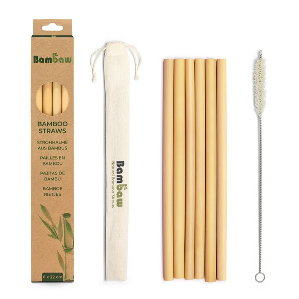 Bambaw Reusable Bamboo Drinking Straws, Reusable Straw, Strong & Durable,
