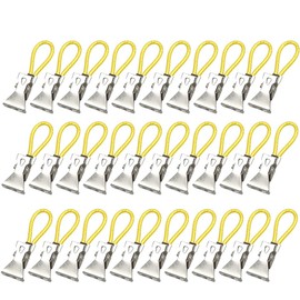 WYAN 30Pcs Tea Towel Clips, Kitchen Towel Clip, Kitchen Towel Hanging Clips, Suitable for Home, Bathroom, Beach Towel, Clothes(Yellow)