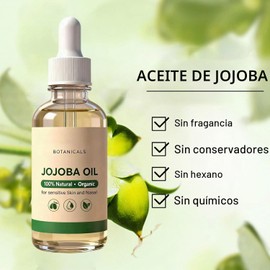 Aceite de Jojoba Puro Prensado en Frío con Gotero 50 ml，Multifuncional Aceite Facial,Vegano, No Grasosa, Hidratación y Nutrición Natural, para Piel, Cabello y Uñas