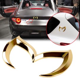 Xotic Tech Rear Trunk Evil M Emblem Logo Decor Badge Decal, Compatible with Mazda 3 6 CX MX Miata (Gold)