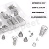 Swpeet 123Pcs 10 Sizes 0.3/0.5/0.7/0.8/1 Stainless Steel Conical Spring Taper
