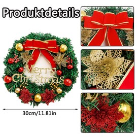 30 cm Christmas Decoration Wreath Door, Door Wreath Front Door Outdoor Christmas, Christmas Wreath, Fir Garland Christmas, Christmas Garland, Christmas Decoration Wreath, Artificial Wreath Christmas