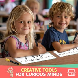 SCRIBBLEDO Dry Erase Negative Number Line for Students 4”x12” Small White Board Dry Erase Sheets Math Manipulatives Addition Subtraction Numberline for Classroom Supplies Teacher Pack 10 Sheets