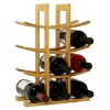 Bamboo Wine Rack 12 Bottle Natural Wood Modern Design Home