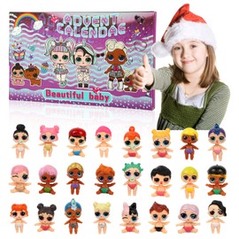 2024 Advent Calendar, 24 Days Christmas Countdown with Stylish Beautiful Baby Shape Styles, Unique Christmas Birthday Gift for Kids