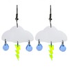 Lightweight Thunder Lightning Bolt Rain Cloud Dangle Earrings with Stainless