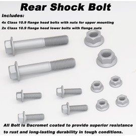for 1988-1998 Chevy GMC C/K 1500 2500 3500 2WD/4WD, 6X Class 10.9 Hardened Rear Shock Bolt Kit, Upper & Lower