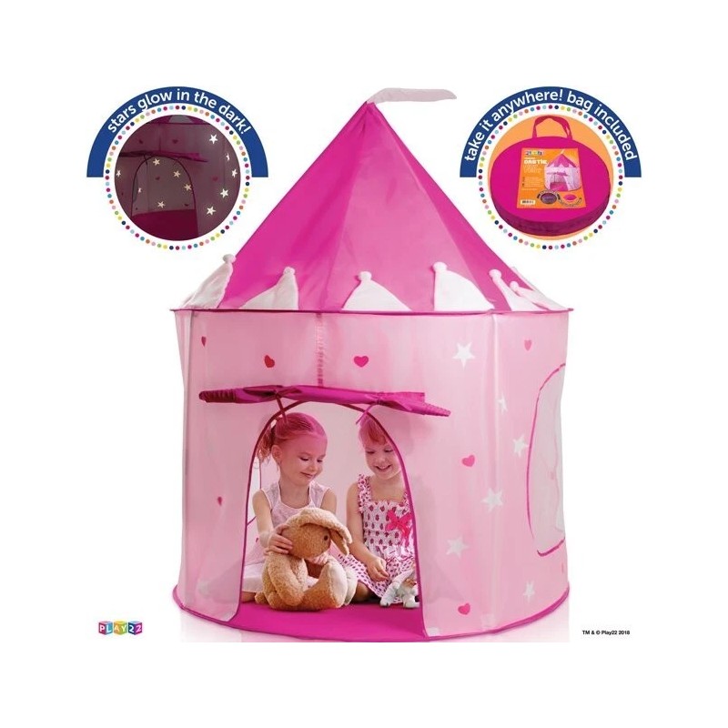 Play22 Portable Kids Play Tent Princess Castle Pink - Glow
