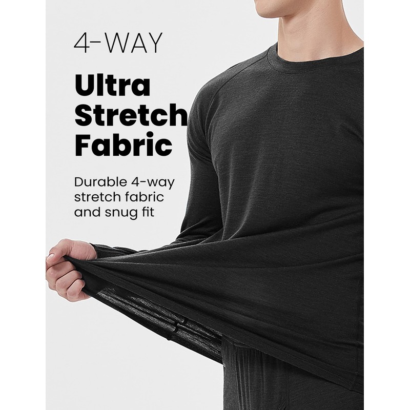 Iguana Mens 100% Merino Wool Base Layer Sets for Ski