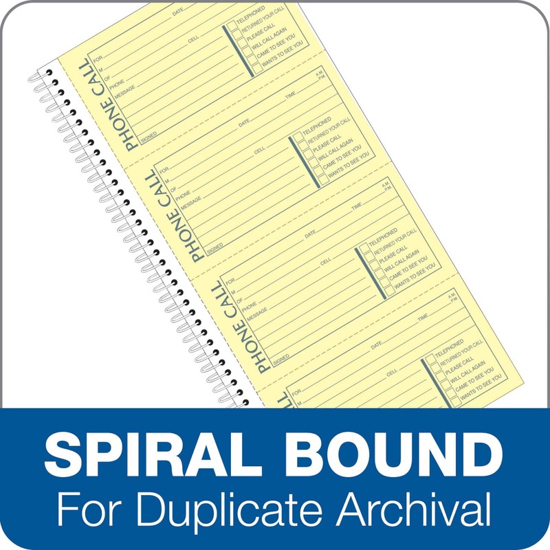 TOPS Phone Message Pad Call Book, Carbonless Paper 2 Part,