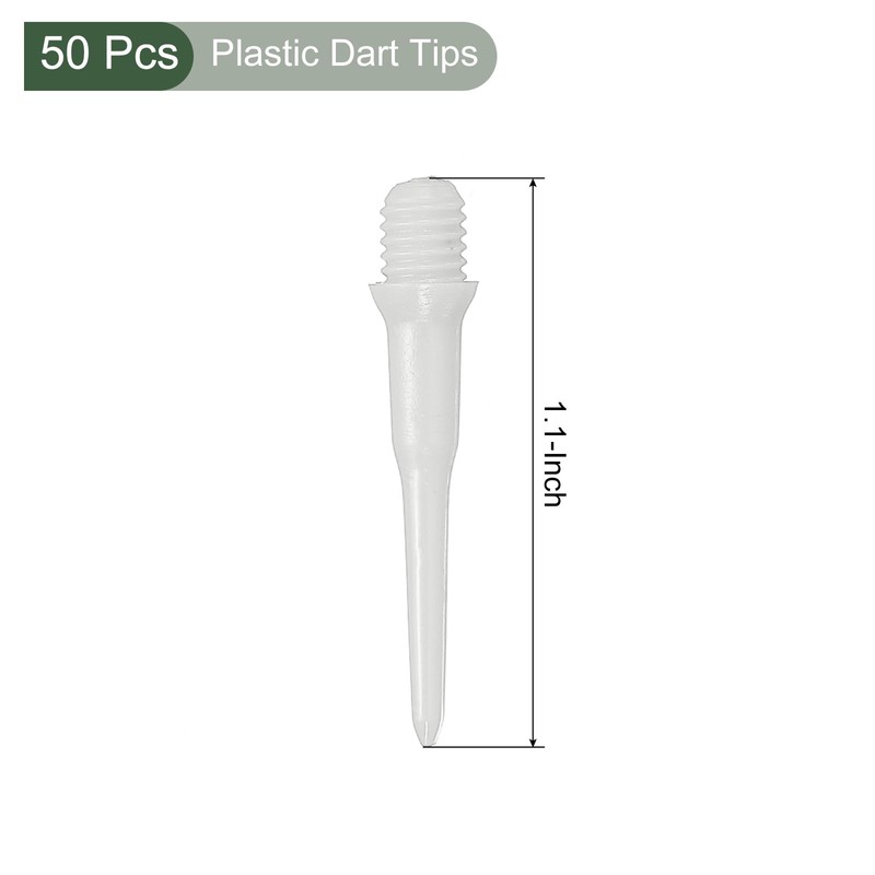YOKIVE 50 Pcs Plastic Dart Tips, Game 2BA Thread Soft