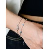 Wildari Infinity Heart March Birthstone Charm Link Bracelets for Women