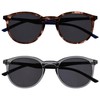 OPULIZE Met Sun Reader Glasses Pack of 2 Slim Round