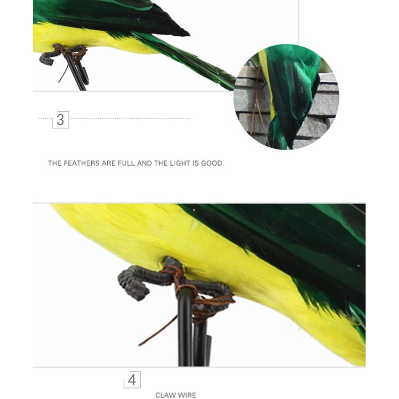 LWINGFLYER Christmas Artificial Parrot Lifesize Artificial Simulation Foam Feather Parrot