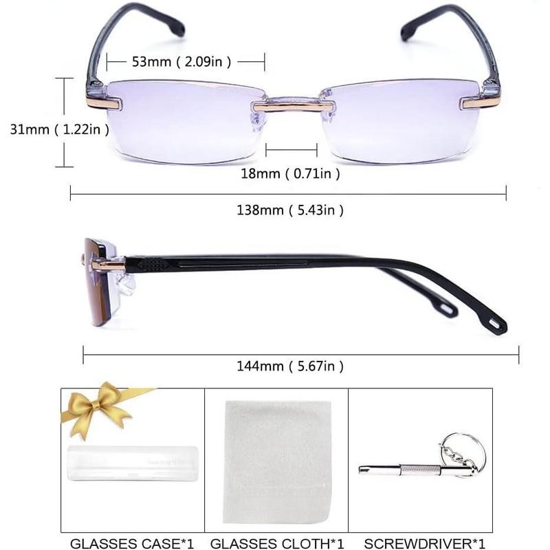 Reading Glasses Hd Anti-Blue Diamond Cut Edge Frameless Reading Glasses