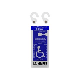 Mirortag Silver plus 2 Hooks by JL Safety- Handicap Tag Holder Magnetically Attached & Detached to/from Rearview Mirror