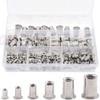 Keadic 205pcs 304 Stainless Steel Rivet Nut Assortment Set Flat