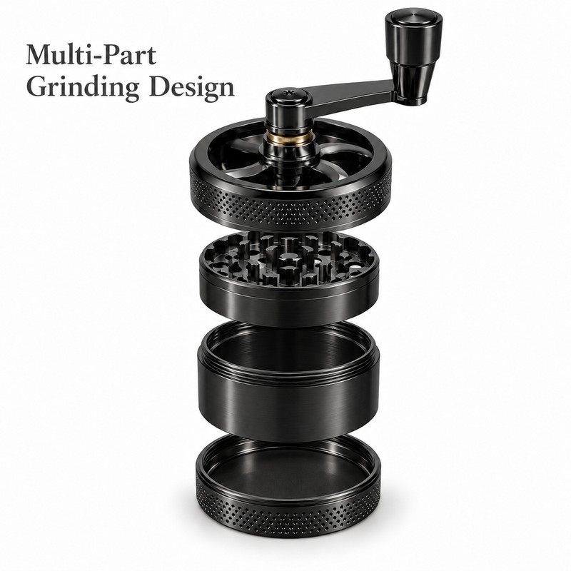 Manual Stainless Steel Spice Grinder for Peppercorns & Rock Salt
