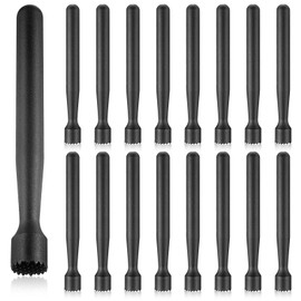 Baderke Muddler for Cocktails Plastic Bar Muddler Bulk 8 Inch Bar Accessories Tools Set for Home Ice Crusher Bartender Accessories Mojito Fruit Drink(Classic,Black,16 Pcs)