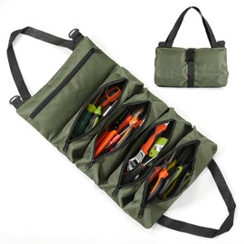 CACUINA Heavy Duty Roll Up Tool Bag - 5-Pocket Handtools Roll Organizer | Waterproof Tool Pouch Tools Roll Bag for Handheld Convenience | Durable handbag for Men Professional Rolling Handba