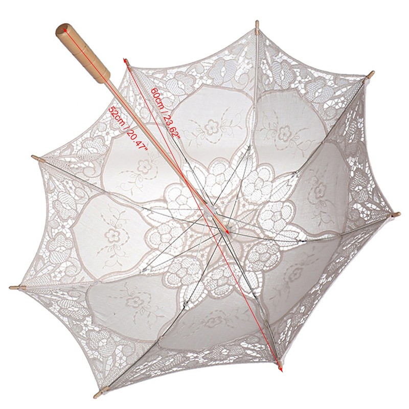 Lady Wedding Lace Umbrella Parasol Sun Umbrellas Party Bridal Photo