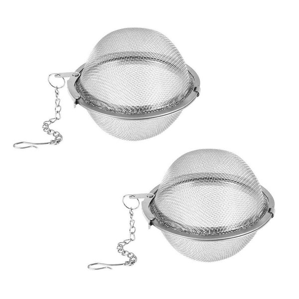 Tea Steeper,Mesh Tea Infuser Premium Tea Filter Interval Diffuser with Extended Chain Hook for Brew Loose Tea and Spices & Seasonings (2Pack tea infuser)