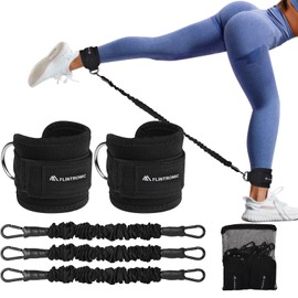 Flintronic Foot Loops, Cable Pull with D-Rings, Foot Straps for Fitness Training, Foot Cuffs, Cable Pull for Men and Women, Leg Extenders, Ankle Straps for Fitness, Glutes and Leg Training