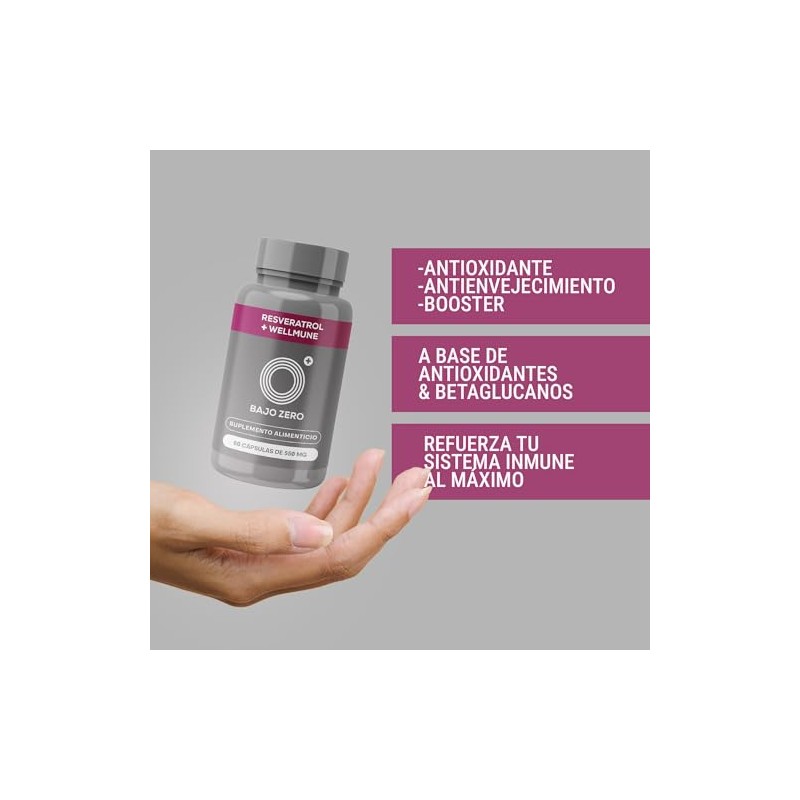 Bajo Zero Defense. Resveratrol y Wellmune. Poderoso antioxidante y potenciador