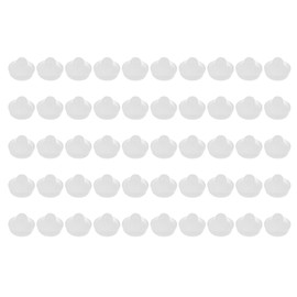 PATIKIL Glass Table Top Bumpers, 50 Pcs 8mm Thread Diameter Soft Stem White Bumpers Rubber Grippers Anti-Slip Pads Flat Pellets for Glass Table Furniture Cabinet