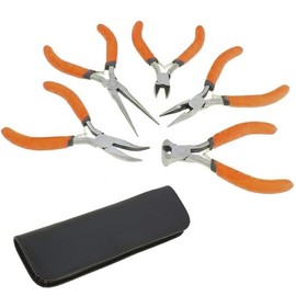 Hardys Hand Tools - Jewellery Pliers Set, Mini Tool Kit for Intricate, Craft & Hobby Works. Includes Long Nose Pliers, Side Cutters, Needle Nose Pliers and More - 5pc Pliers Set