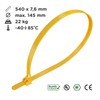 intervisio Cable Ties Resealable, 540 mm x 7.6 mm, Yellow,