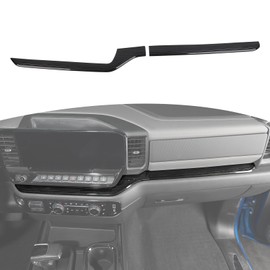 RT-TCZ for Silverado Dashboard Panel Trim Compatible with Chevy Silverado 2022 2023 Black Wood Grain Interior Accessories 2pcs