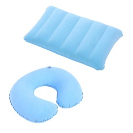 YNYCIPZ Cushion, Inflatable Cushion, Inflatable Camping Cushion, Comfortable Travel Pillow for Car, Beach Pillow, Flocking Pillow, U-shaped Pillow (Pack of 2)