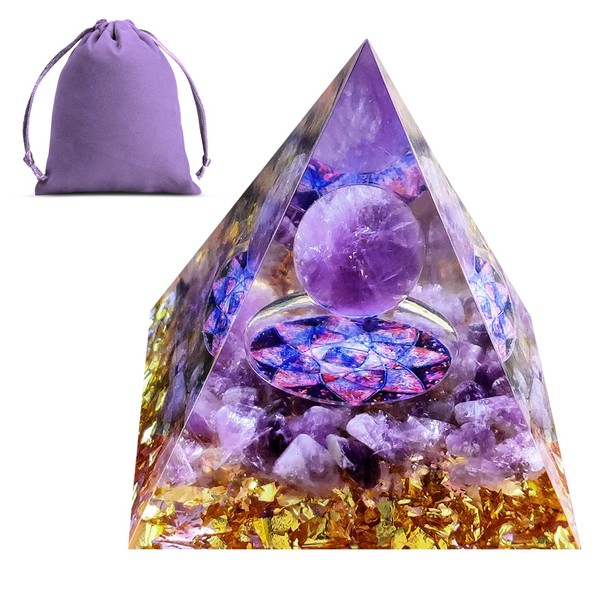 Obidodi Crystal Pyramid, Moonstone Crystal Ogan Chakra Energy Tower, Positive