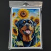 Caroline's Treasures Rottweiler in Sunflowers Greeting Cards Pack of 8