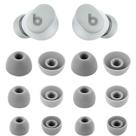 ALXCD Eartips Compatible with Beats Solo Buds, S/M/L 3 Sizes 6 Pairs Soft Silicon Earbuds Tips Replacement Ear Tips, Compatible with Beats Solo Buds 6 Pairs Storm Gray