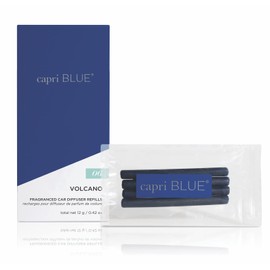 Capri Blue Capri Blue Car Diffuser Refills - Volcano Car Air Freshener Refills With Notes of Sugared Citrus & Tropical Fruits - For Use in Vent Clip - Includes 4 Fragrance Reeds - Travel Essential