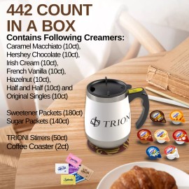 TRIONI International Delight Creamer Singles with Sugar and Sweetener Packets - 442ct - Hersheys, Sweet and 5 more + Sugar & Sweetener