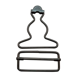 Amanaote 1.5" Inside Bottom Size Gun Black Suspender Buckle with Rectangle Buckle Sliding Bar Pack of 6 Sets