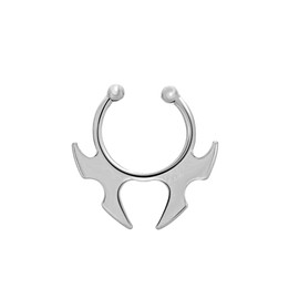 L'VOW Cyber-punk Futuristic Unisex Nose Wrap Cuff Irregular Non-Piercing Nose Clip Jewelry Cyborg Face Accessories(Z1-Silver)