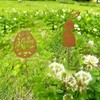 CHENBOOW Garden Stake, Pack of 10 Garden Stakes, Easter Rust,