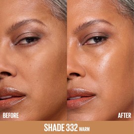 Maybelline Lifter Plump & Glow Foundation, Liquid Foundation with 2% Niacinamide + Hyaluronic Acid, Plumping and Brightening Face Makeup, 332, 1 Count