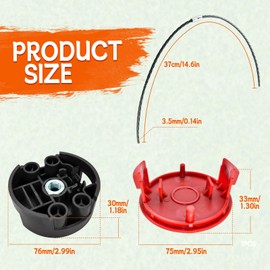 YWNYT Bosch F016800431 Trimmer Line, 37cm x 3.5mm Strimmer Line for AFS 23-37 Brush Cutter, F016F04839 Trimmer Head, F016F04841 Strimmer Spool Cover (Pack of 10+1+1)