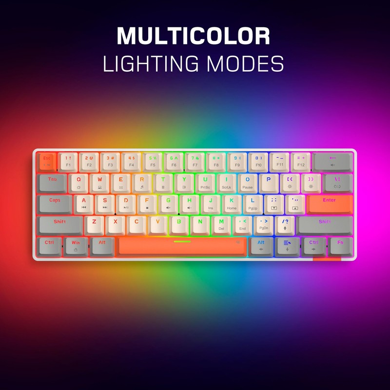 BASEKAMP EVO Compact 61 Mechanical Gaming Keyboard - Rainbow Lighting