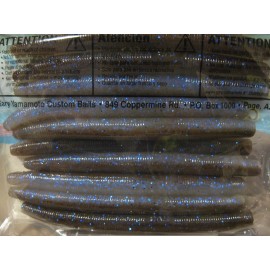 Gary Yamamoto Custom Fishing Baits 10 Yamamoto Fishing Baits 4" YamaSenko Worms 9S-10-973 Electric Shad Color