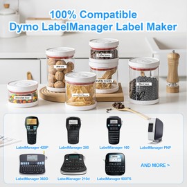 Label Orison 40913 9 mm Compatible with Dymo Label Maker Refills for Dymo D1 Label Tape, LabelManager 100 160 200 210D 280 500TS 420P 360D, Black on White, (9 mm x 7 m), 5X