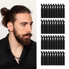 40 PCS Mens Hair Bands for Long Hair,Black Knotted Hair Ties for Guys,Curly Thick Male Hair Band,No Damage Crease Breakage Wide Mens Hair Ties,for Bun,Elastic Hair Bands,Ponytail