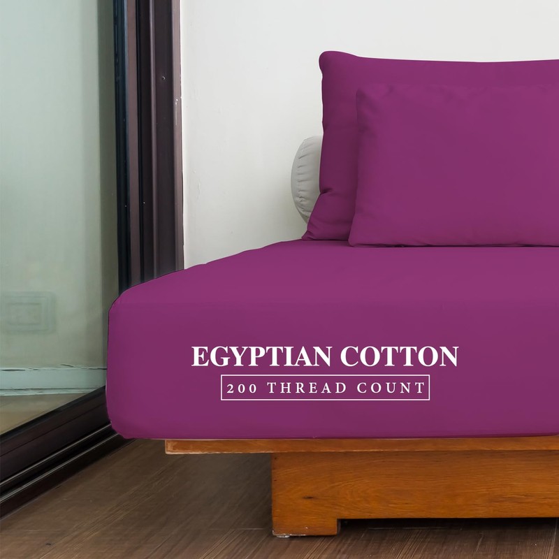 MistyMorning Extra Deep Fitted Sheet 16''/40cm, Egyptian Cotton bed sheets
