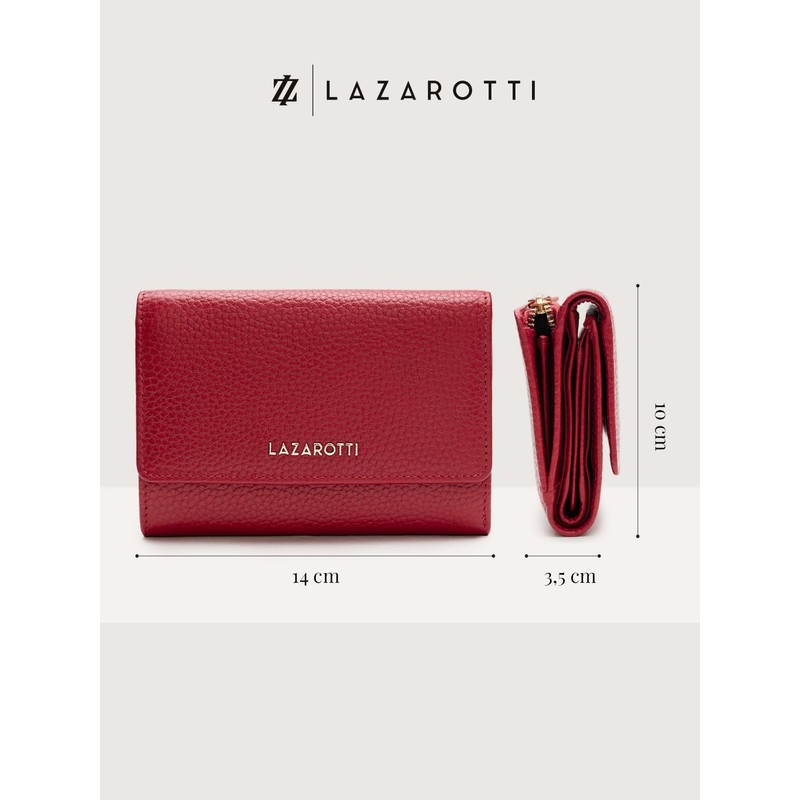 Lazarotti Bologna Leather Wallet 14 cm, red